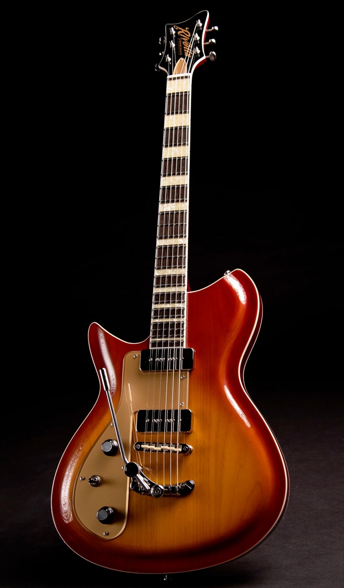 Eastwood Guitars Rivolta Combinata DLX Autunno Burst LH Full Front