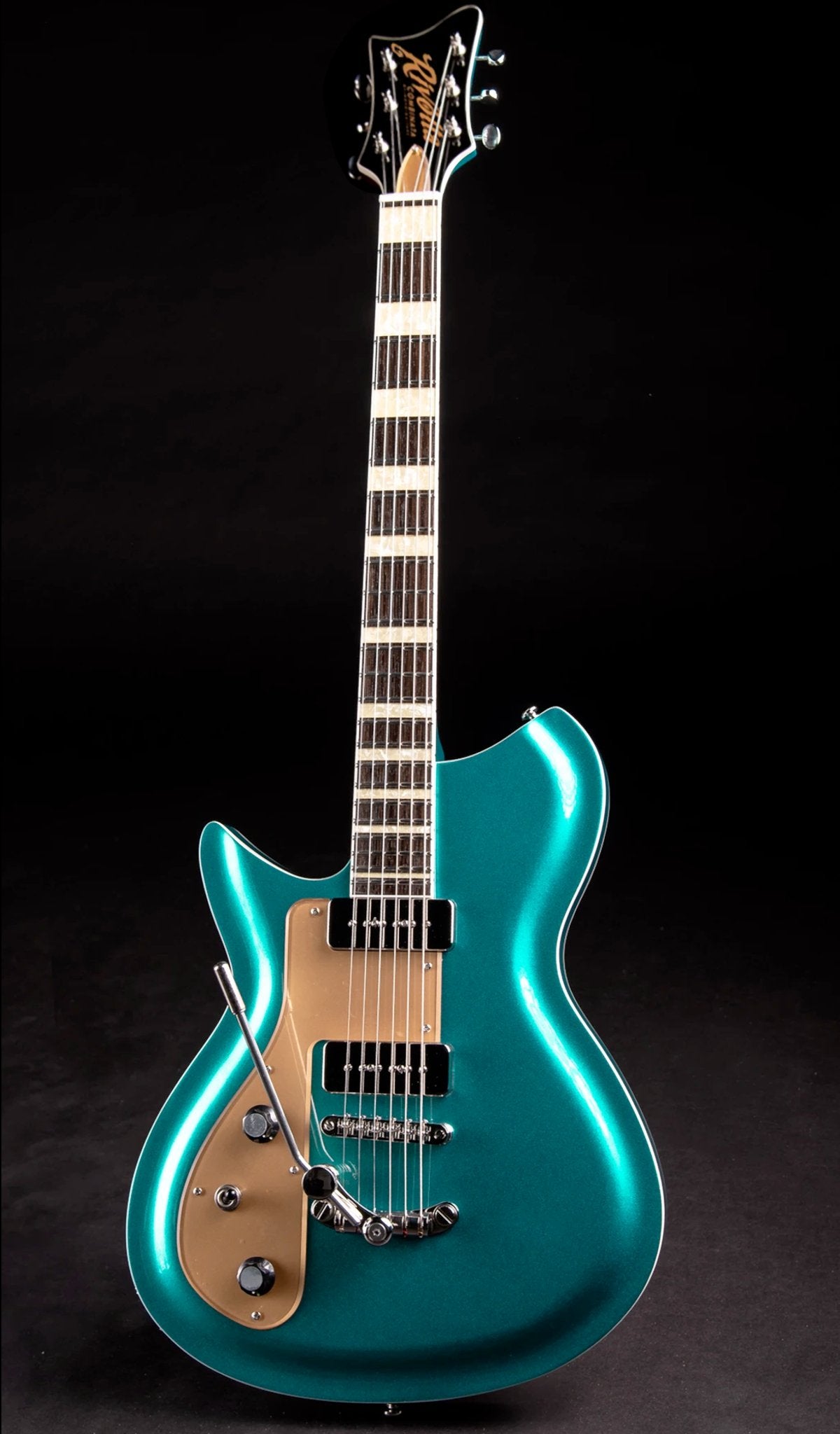Eastwood Guitars Rivolta Combinata DLX Adriatic Blue Metallic LH Full Front