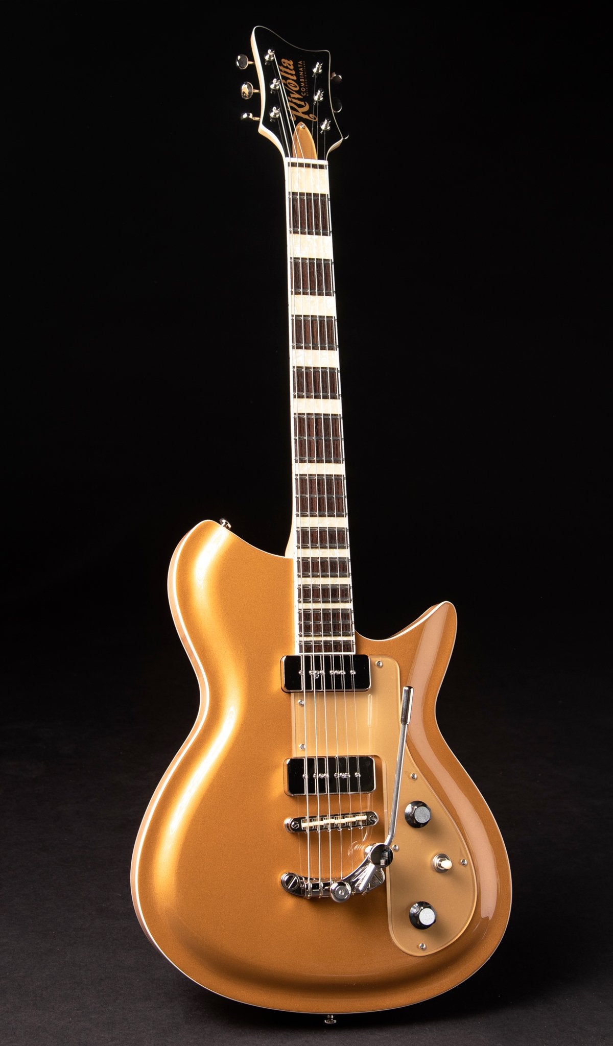 Eastwood Guitars Rivolta Combinata XVII Gold Top Full Front